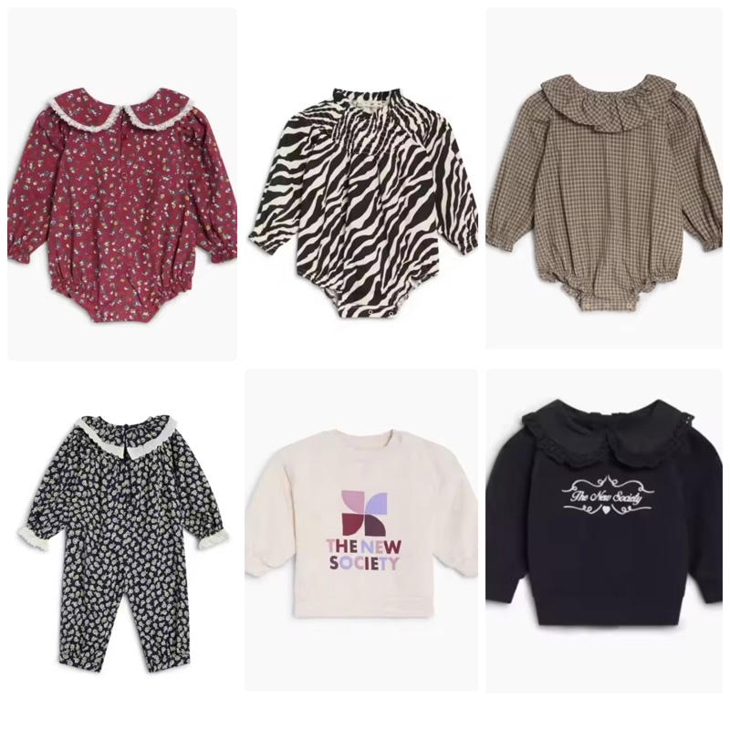 Baby Clothing Boutique - 先行販売 2026 TNS NEW 秋のベビーガールズスウェットシャツ レオパード柄ロンパース