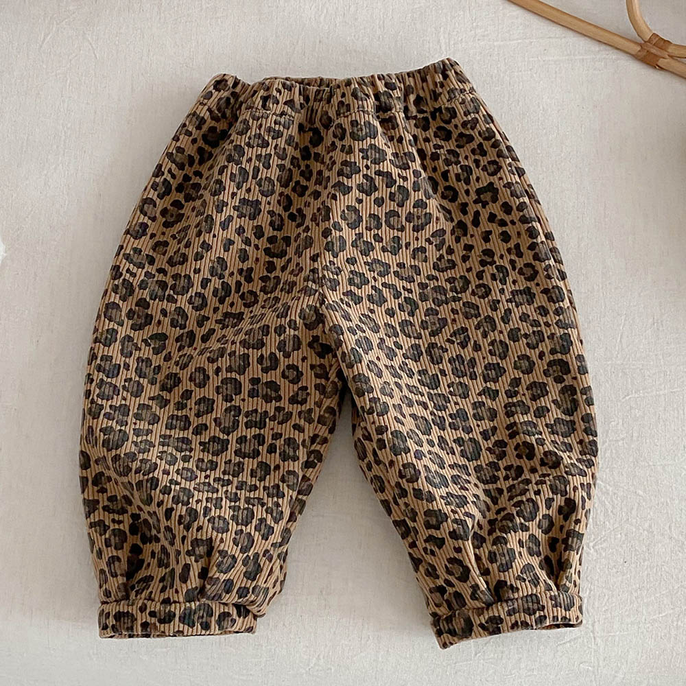 Baby Clothing Boutique - 暖かい冬のパンツ女の子のためのフリース花柄ドットプリント子供ブティック服カジュアルルーズスクール幼児女の子ズボン