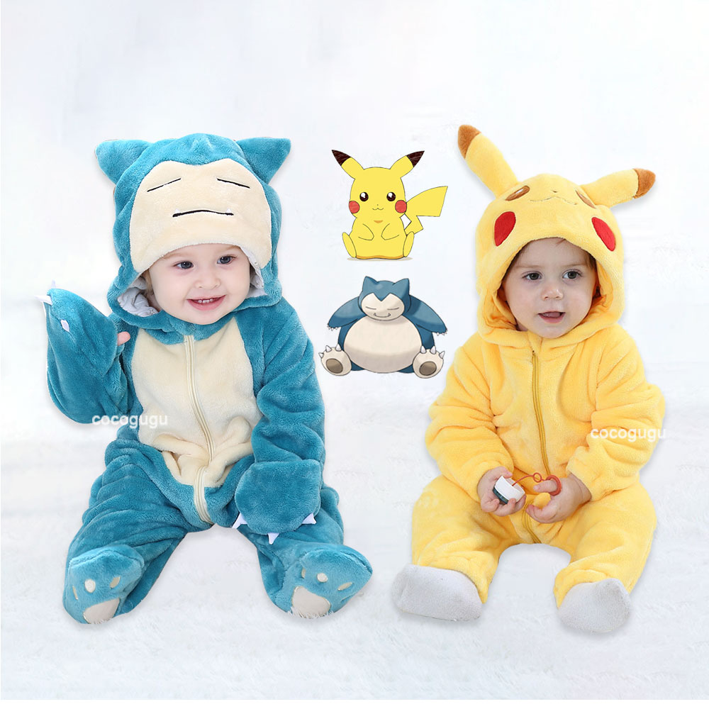 Baby Clothing For Girls - ポケモンコスチューム 0-5 Y ベビーカビゴンロンパースアニメコスプレ着ぐるみかわいいパジャマ男の子女の子カバーオールハロウィン服