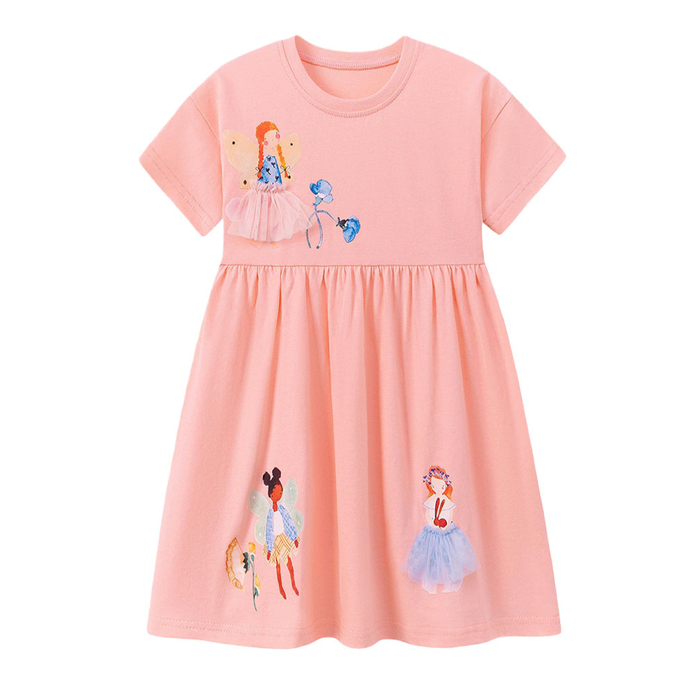 Baby Clothing Drawing - 夏用半袖女の子ワンピース ベビーガールズ パーティー 誕生日 ファッション キッズ服
