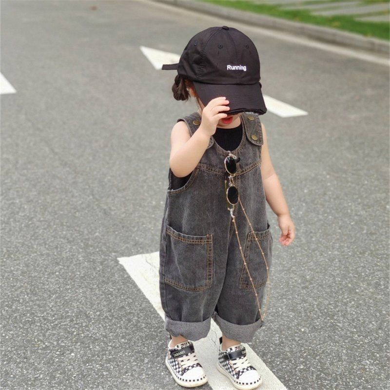 Baby Overall Denim - 2-9歳向け子供用ジーンズパンツ 韓国風 春夏新作 2026年 ガールズ ボーイズ
