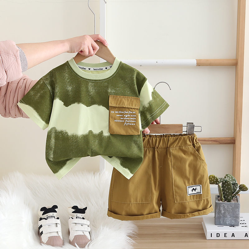 Baby Clothing Drawing - 新しい赤ちゃん男の子女の子夏服綿半袖 Printe スポーツ Tシャツショーツ子供服ジャージセット 0-5 年