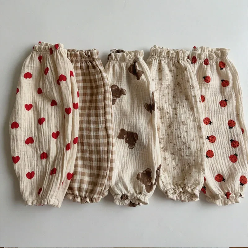 Baby Clothing Organic - 新生児用オーガニックコットンパンツ,ソフトモスリン服,幼児用のかわいいプリントカプリパンツ,秋,春,夏,冬
