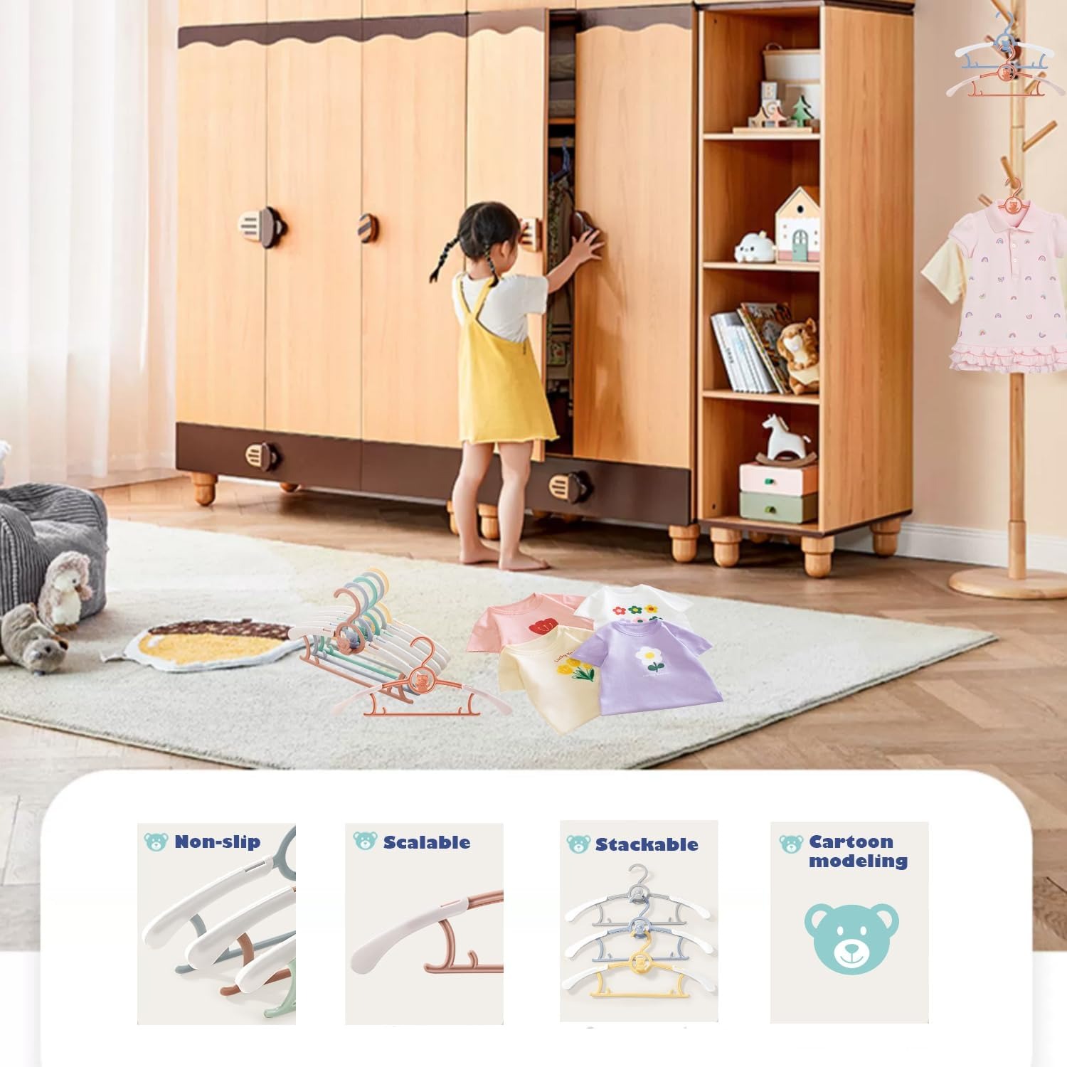 調整可能な滑り止めベビー服ハンガー - 衣料品店や家庭向けの - Baby Clothing Stores のレビューと価格