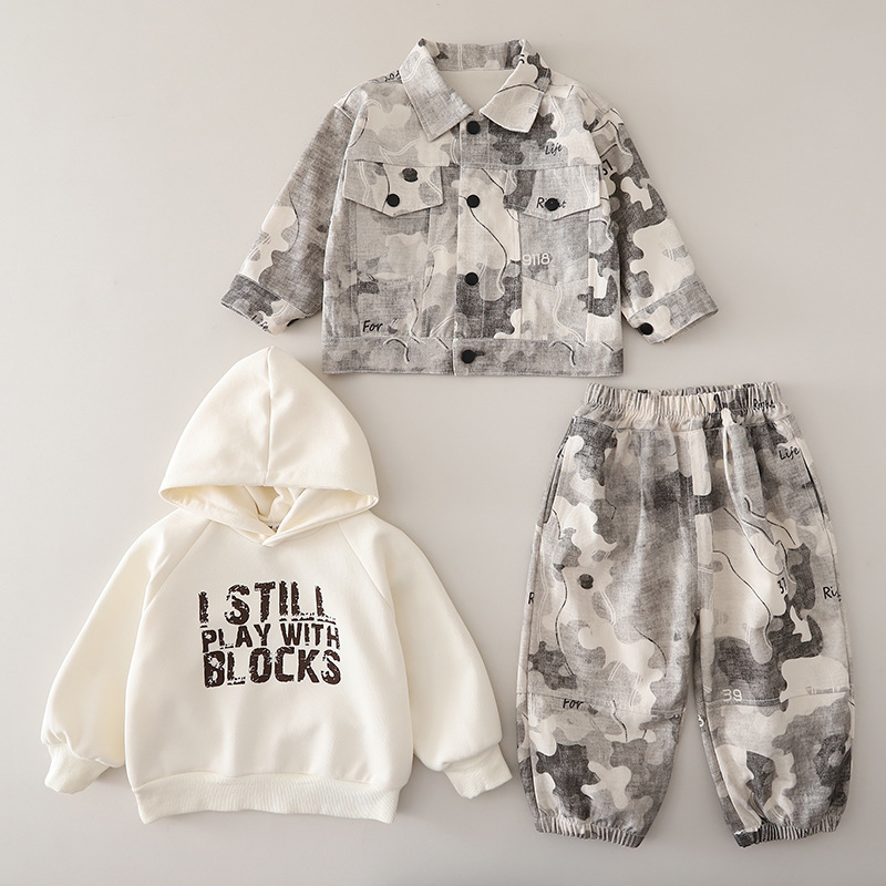 新しい秋のベビー服スーツ子供男の子ジャケットパーカーパンツ  - Baby Clothing Drawing のレビューと価格