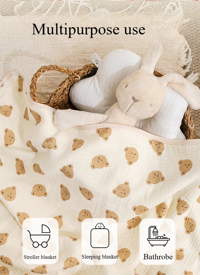 ベビーバスタオル 4層ガーゼコットンマントタオル 帽子付き  - Hooded Bath Towel のレビューと価格