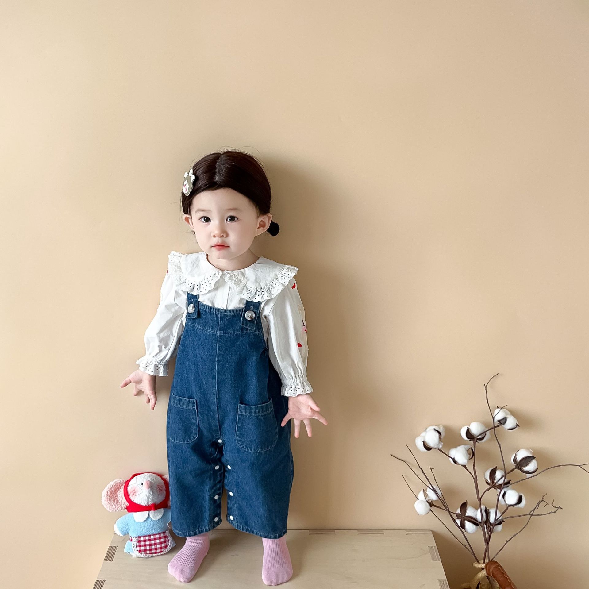 赤ちゃんの女の子のバニーデニムジャンプスーツ,オーバーオール - Baby Overall Denim のレビューと価格