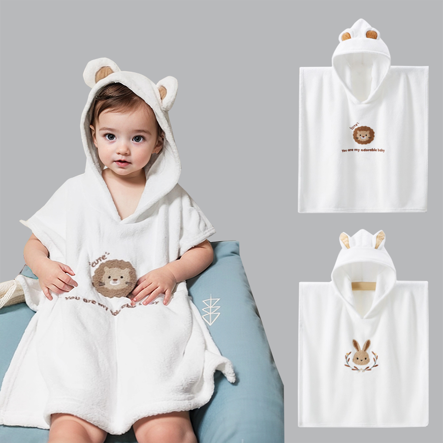 ベビーフード付きバスローブ子供バスタオルスーパーソフトバスロ - Hooded Bath Towel のレビューと価格
