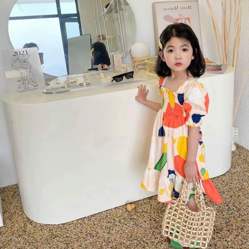 女の子のドレス クリンクルカラーブロックタイドレス プリンセ - Baby Clothing Drawing のレビューと価格