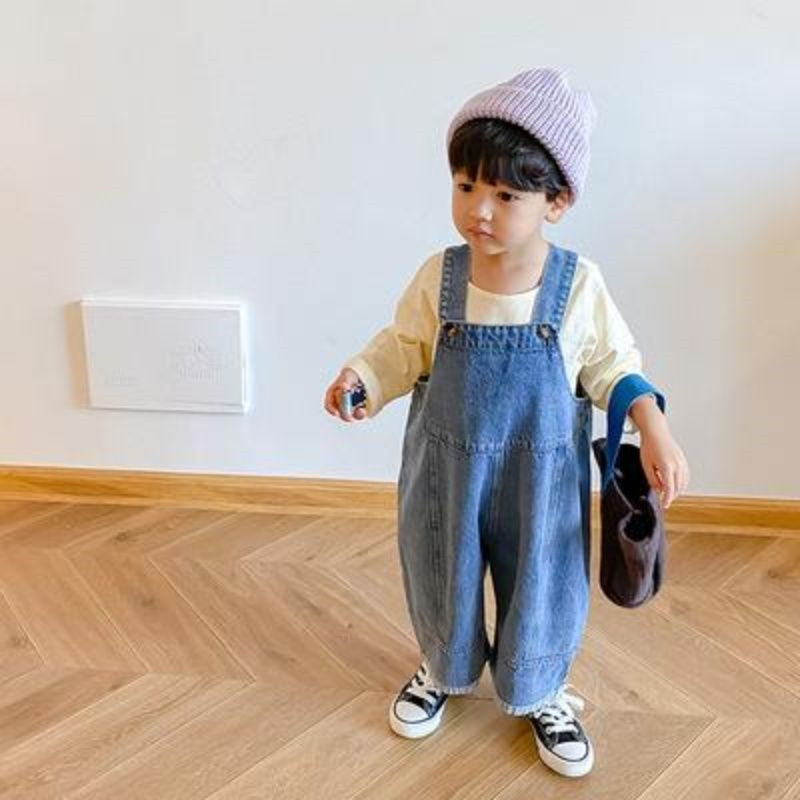子供用ワイドレッグデニムパンツ,男の子用サスペンダー,カジュ - Baby Overall Denim のレビューと価格