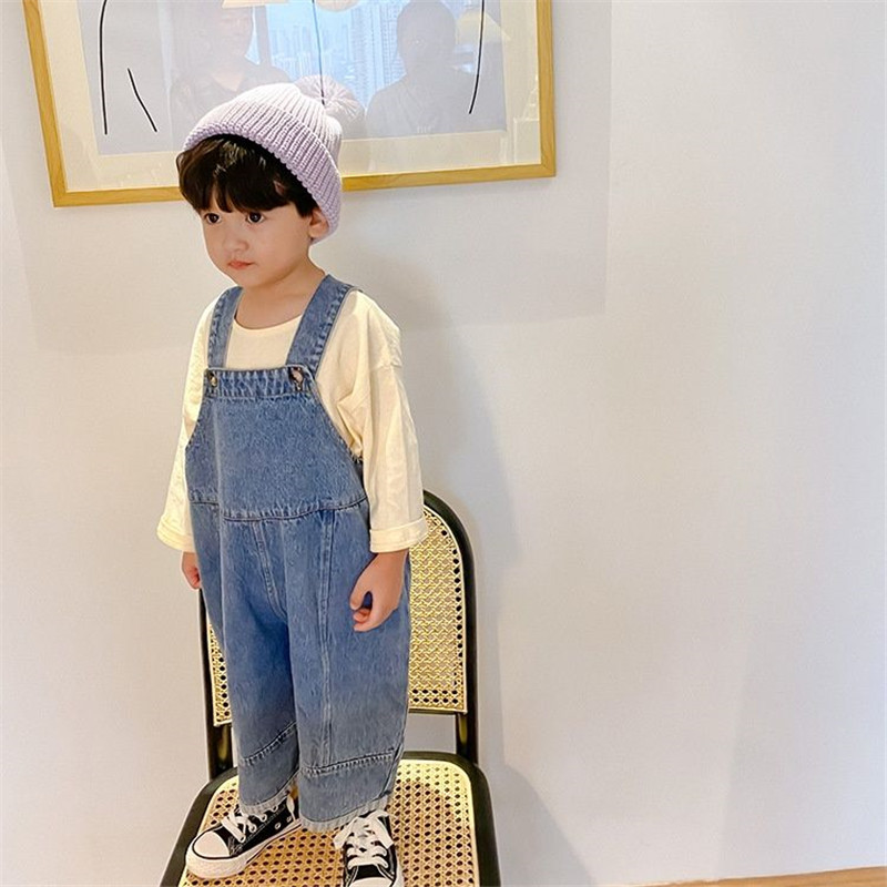 子供用ワイドレッグデニムパンツ,男の子用サスペンダー,カジュ - Baby Overall Denim のレビューと価格