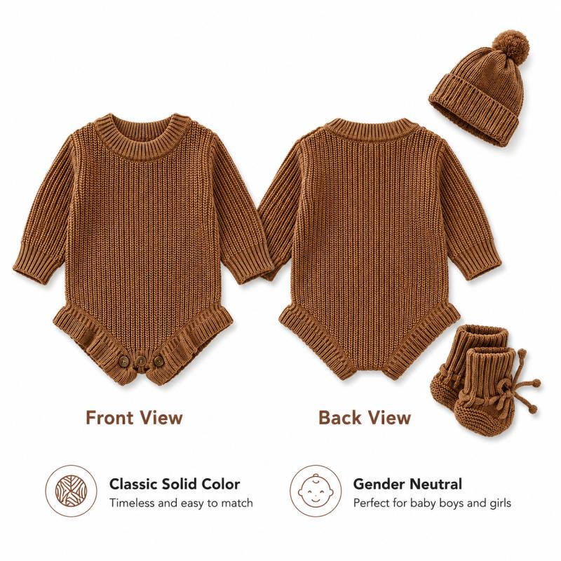 パーソナライズされたベビーニットロンパース、カスタム刺繍名入 - Baby Clothing Names のレビューと価格