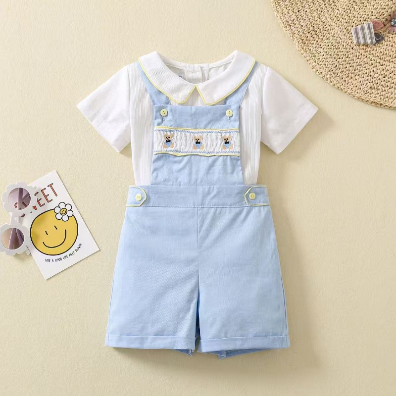 男の子用半袖コットンスーツ,新生児用夏服,子供用ブティック服 - Baby Clothing Boutique のレビューと価格