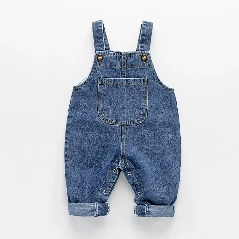 春と秋の新しい子供用カジュアルデニムオーバーオール男の子と女 - Baby Overall Denim のレビューと価格