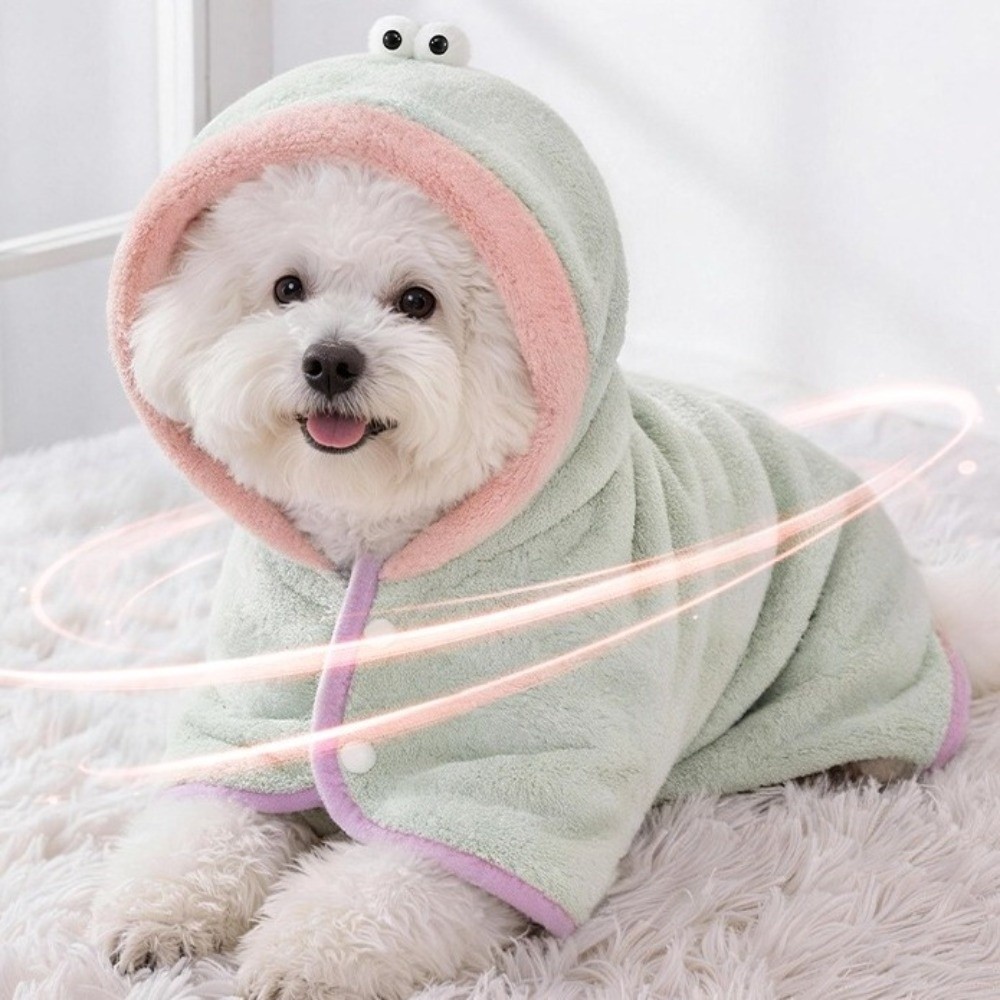 超吸収性犬用フード付きバスローブ暖かいコーラルフリース犬用バ - Hooded Bath Towel のレビューと価格