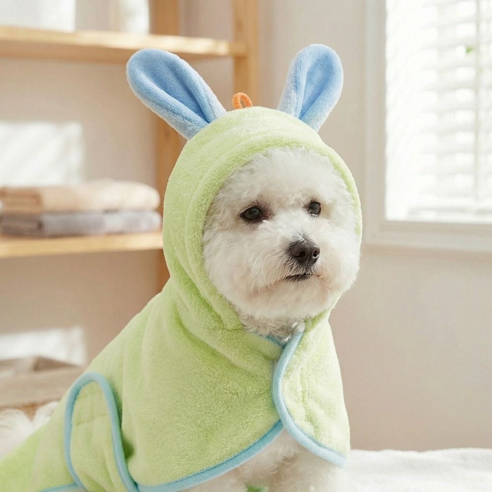 超吸収性犬用フード付きバスローブ暖かいコーラルフリース犬用バ - Hooded Bath Towel のレビューと価格