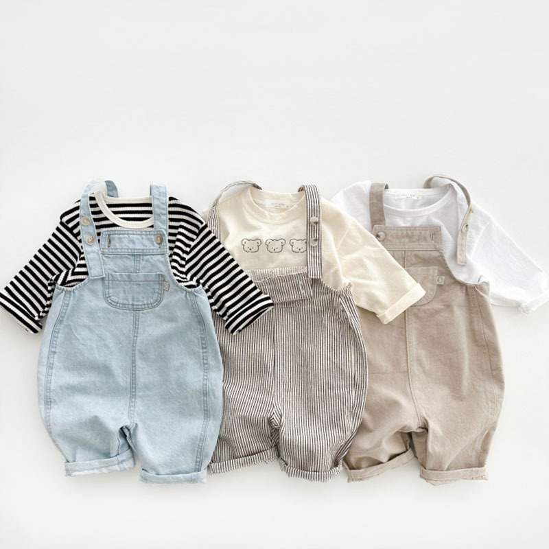 2025 春夏子供少年ジーンズ綿パッチポケット幼児少年サスペ - Baby Overall Denim のレビューと価格
