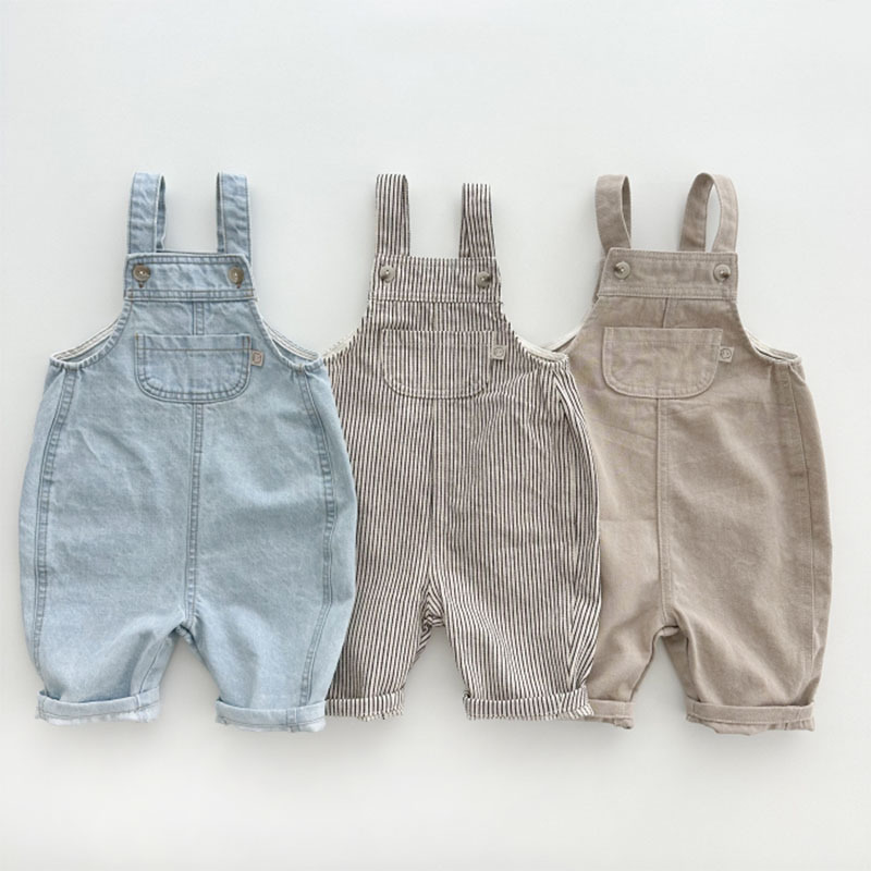 2025 春夏子供少年ジーンズ綿パッチポケット幼児少年サスペ - Baby Overall Denim のレビューと価格