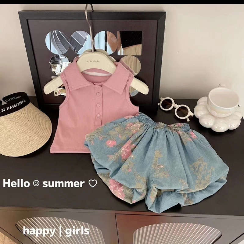 ノースリーブトップとデニムショーツ,子供服セット,幼児服,女 - Baby Clothing Boutique のレビューと価格