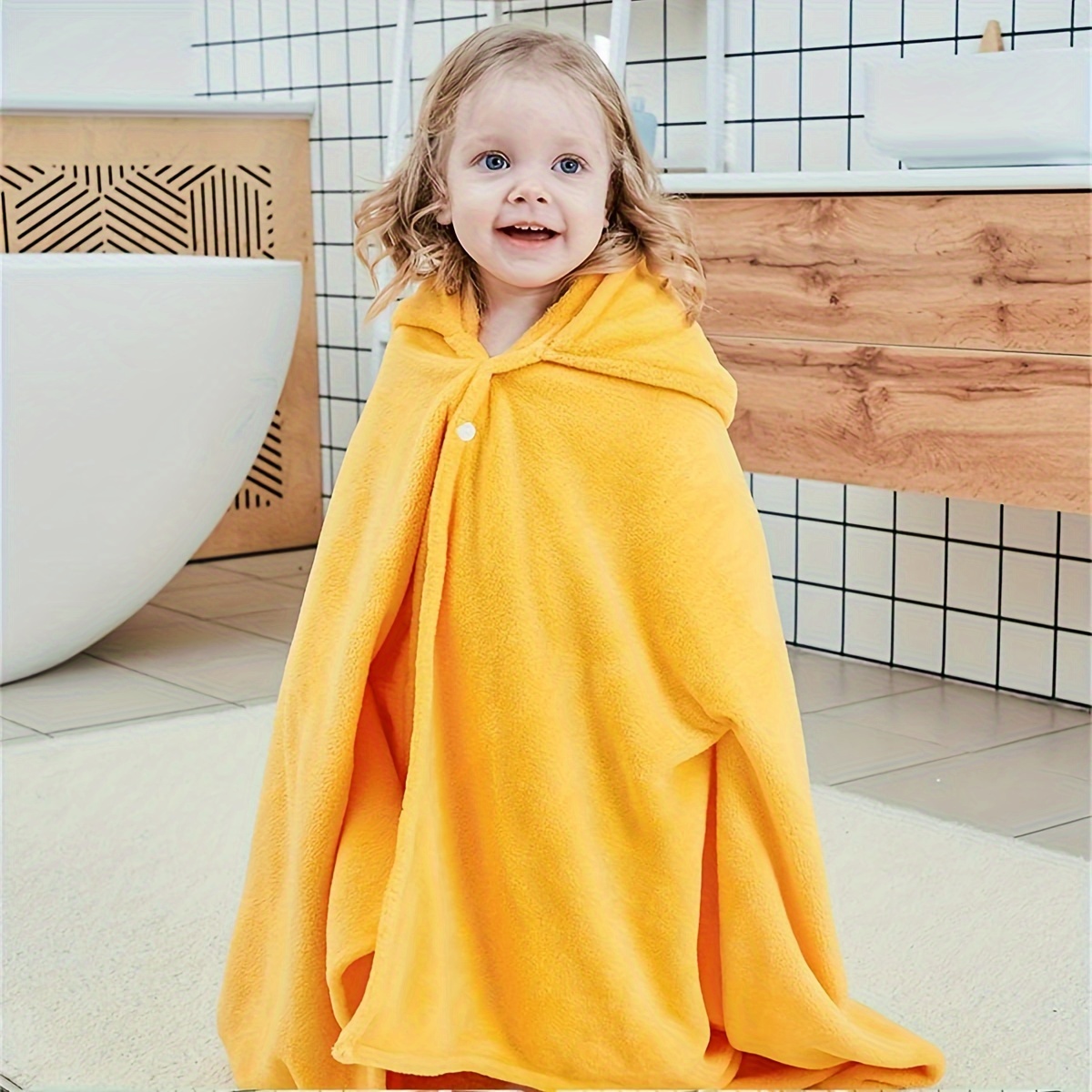 居心地の良いフード付きバスタオル、かわいい漫画のアヒルで超吸 - Hooded Bath Towel のレビューと価格