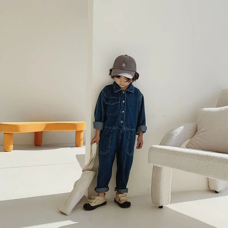 子供用デニムオーバーオールジャンプスーツ キッズジーンズ 幼 - Baby Overall Denim のレビューと価格
