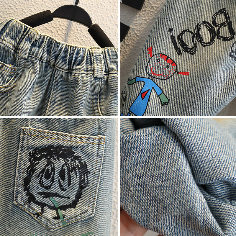男の子のジーンズ子供のための子供服 2-10 歳子供のズボン - Baby Clothing Drawing のレビューと価格