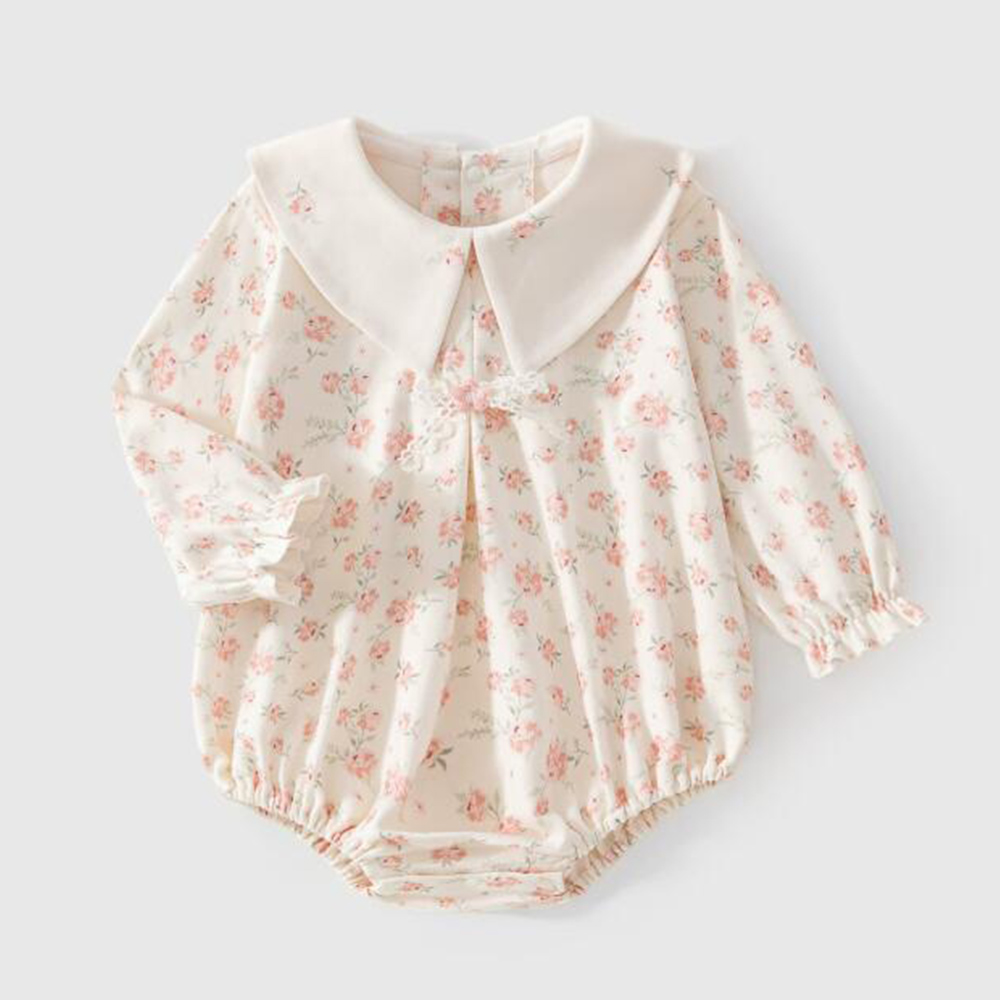 女の赤ちゃんボディスーツ長袖コットン花柄襟春秋幼児ブティック - Baby Clothing Boutique のレビューと価格